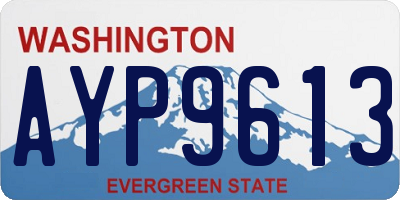 WA license plate AYP9613