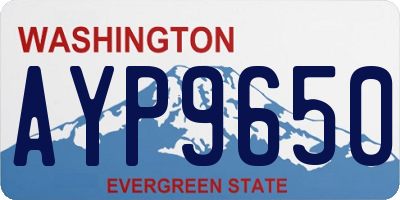 WA license plate AYP9650