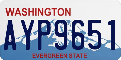 WA license plate AYP9651