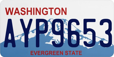 WA license plate AYP9653