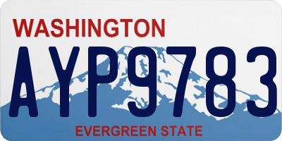 WA license plate AYP9783