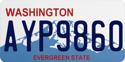 WA license plate AYP9860