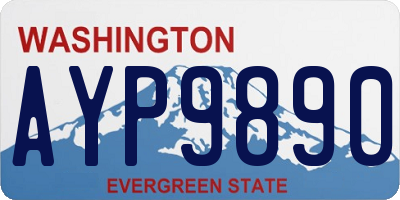 WA license plate AYP9890