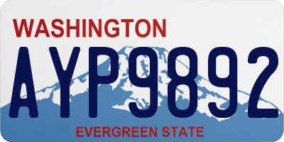 WA license plate AYP9892