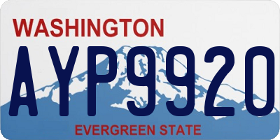 WA license plate AYP9920