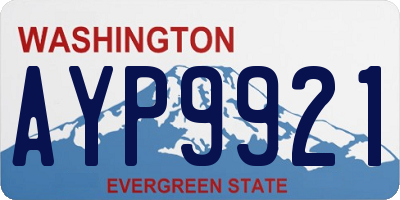 WA license plate AYP9921