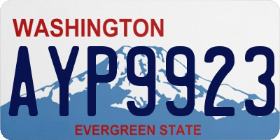 WA license plate AYP9923