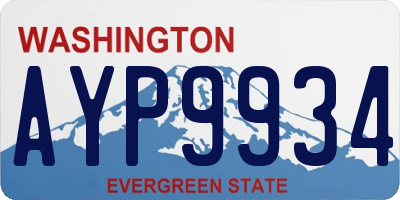 WA license plate AYP9934