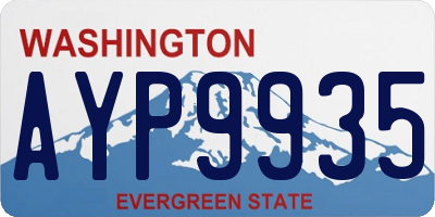WA license plate AYP9935