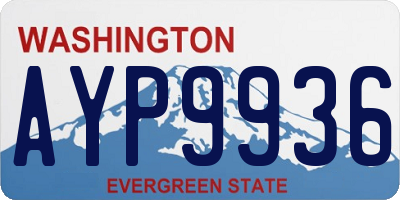 WA license plate AYP9936