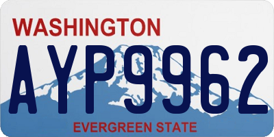 WA license plate AYP9962