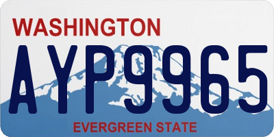 WA license plate AYP9965