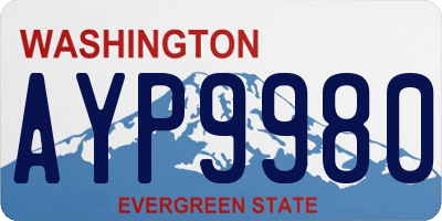 WA license plate AYP9980