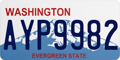 WA license plate AYP9982