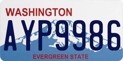 WA license plate AYP9986