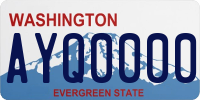 WA license plate AYQ0000