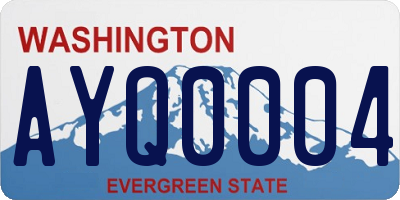 WA license plate AYQ0004