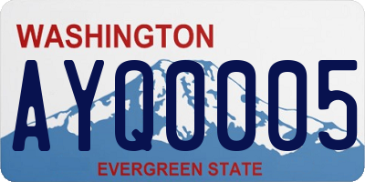 WA license plate AYQ0005