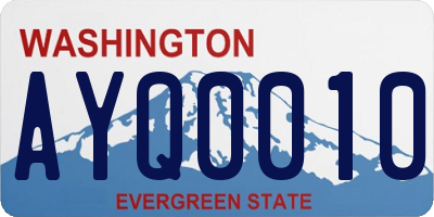 WA license plate AYQ0010