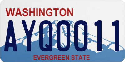 WA license plate AYQ0011