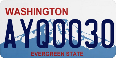 WA license plate AYQ0030