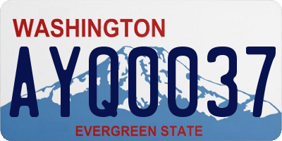 WA license plate AYQ0037