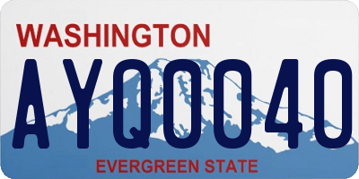WA license plate AYQ0040