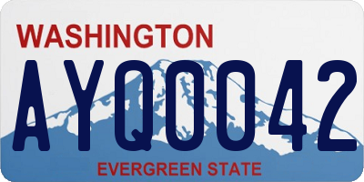 WA license plate AYQ0042