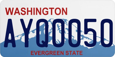 WA license plate AYQ0050