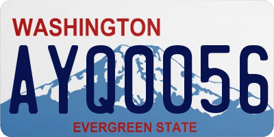 WA license plate AYQ0056