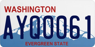 WA license plate AYQ0061