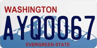 WA license plate AYQ0067