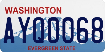 WA license plate AYQ0068