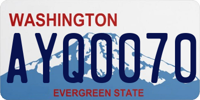 WA license plate AYQ0070
