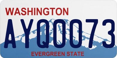 WA license plate AYQ0073