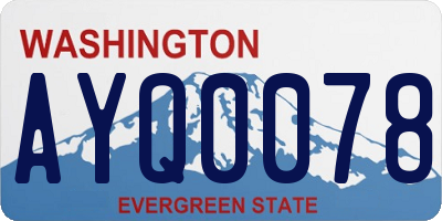 WA license plate AYQ0078