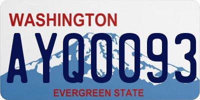 WA license plate AYQ0093
