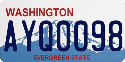 WA license plate AYQ0098