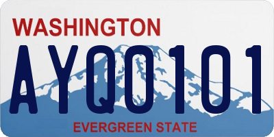 WA license plate AYQ0101