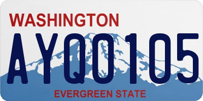 WA license plate AYQ0105