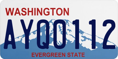 WA license plate AYQ0112