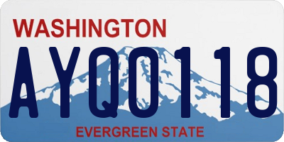 WA license plate AYQ0118