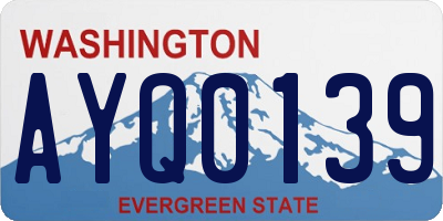 WA license plate AYQ0139
