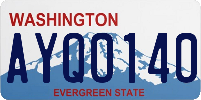 WA license plate AYQ0140