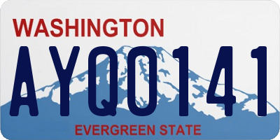 WA license plate AYQ0141