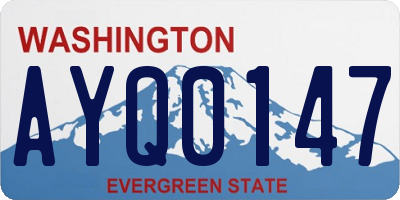 WA license plate AYQ0147
