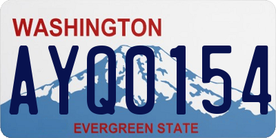 WA license plate AYQ0154
