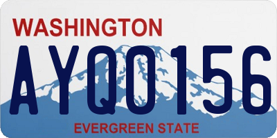 WA license plate AYQ0156