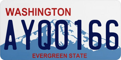 WA license plate AYQ0166