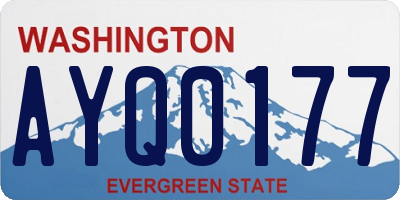 WA license plate AYQ0177